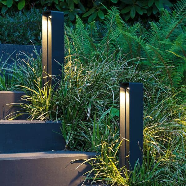 Outdoor lighting beside steps