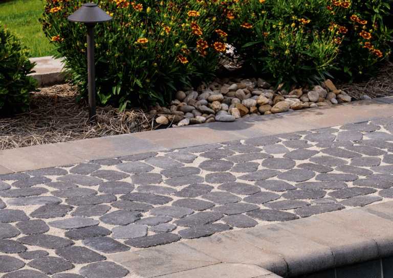 Slab stones arranged for a walkway