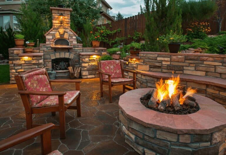 A fireplace turns your backyard into a gathering place for the family