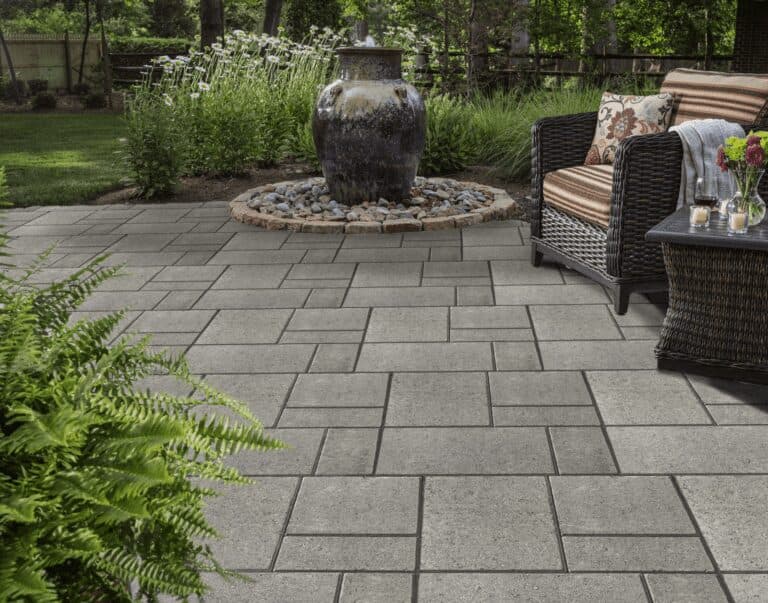 Patio paving stones give great balance to any backyard